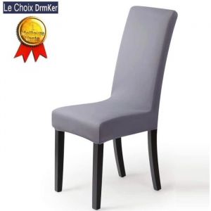 Lot de 6 Housse de Chaise Extensible Gris Housses de Chaise Haut Dossier Elastiques Housse de Protection pour Salle à Manger Hôtel