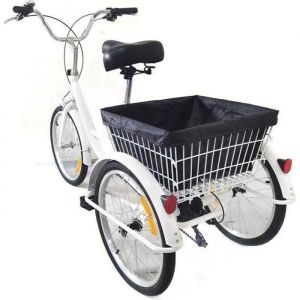 20" 8 vitesses Tricycle Tricycle Cruise Adulte vélo à 3 roues avec grand panier