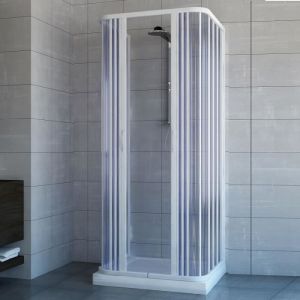 Cabine Paroi de douche - Ariete - PVC - Blanc - Fum&eacute; - Carr&eacute; - Pliante - 70x70 cm