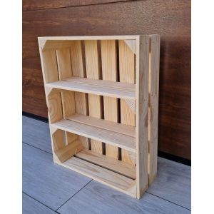 Caisse bois - PYXIDAS - étagère Courte - 50x40x15 cm - Lot de 1 - Naturel