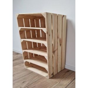 Caisse bois - PYXIDAS - Caisses avec 4 étagères - 75x40x30 cm - Lot de 1 - Naturel