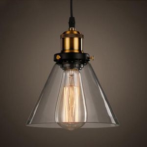 Diday Lustre Suspension Industrielle en VerreE27 Lampe de Plafond Style Edison Luminaire R&eacute;tro R&eacute;glable pour Salon Chambre