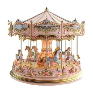 Bo&icirc;te &agrave; musique carrousel pour filles et gar&ccedil;ons bo&icirc;te &agrave; musique chevaux de carrousel joyeux d&eacute;coration de No&euml;l anim&eacute;e