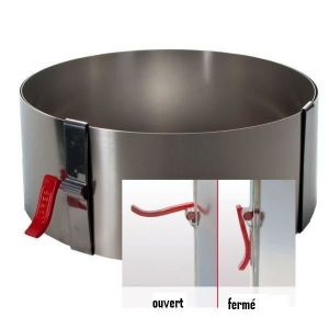 CERCLE A ENTREMETS HAUTEUR 7 CM AVEC PINCE REGLABLE DE 10 - 17 CM DE DIAMETRE - LARES