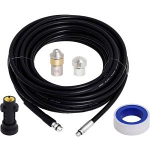 D&eacute;boucheur Canalisation 15mfuret karcher compatible avec Karcher K2 K3 K4 K5 K6 K7 nettoyeur haute pression 180Bar 60&deg;C pour