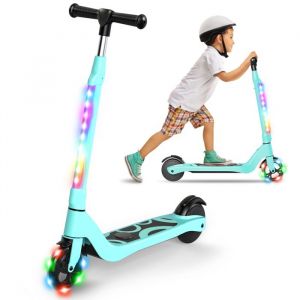 Trottinette électrique enfant âge 6-10-14 Ans Seul 5.5 kg Hauteur ajustable Cadeau pour Enfant et Ados Vert