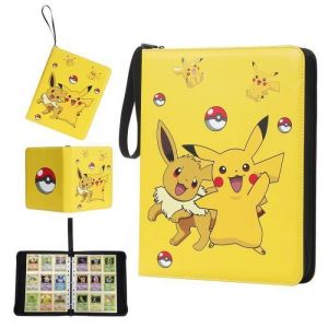 Classeur Album Pokémon 900 Cartes Cahier Range Carte Pokémon 50 Pages Classeur Cartes à Collectionner en Cuir PU