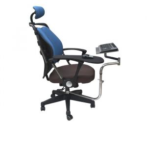 Support de bras de chaise de bureau mouvement complet support pour clavier et tapis de souris noir