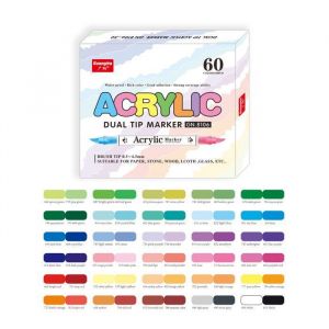 168 Couleur Feutre Acrylique &agrave; Double PointeMarqueur Peinture Acrylique avec Pointe Extra Fine de 07 mmPermanent Stylo Peinture