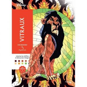 Coloriages Myst&egrave;res - Disney - Vitraux - Th&egrave;me Disney - Illustrations Myst&egrave;res - Code Couleur