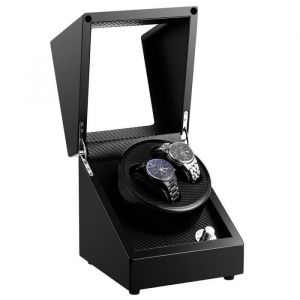 Remontoir à Montres Automatique -Uten -Tourne-montre Automatique -Boîte de Montre-avec 2 Moteurs 4 Modes Silencieux Noir