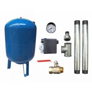 Kit Surpresseur Vertical 100L Pour Groupe Surpression Raccord 1 Kit Réservoir Vessie Vertical avec Accessoires