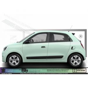 Tuning Sticker Autocollant - RENAULT - Twingo 3 - Bandes latérales - Blanc - Kit Complet