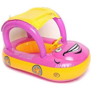 Piscine pour bébé avec une verrière supérieure bateau flottant upf 50+ forme de voiture Baby nageur gonflable avec des sièges