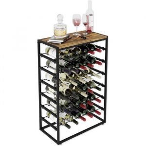 &Eacute;tag&egrave;re &agrave; vin en m&eacute;tal pour 30 bouteilles &ndash; Casier porte-bouteilles noir &ndash; Style industriel &ndash; LOFT 2-30