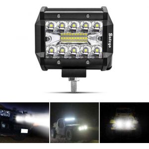 4 60W Projecteur LED Lampe de travail Barre LED Phare 10800LM Etanche IP67 Feux Antibrouillard 12V 24V Feux Diurne Lumière