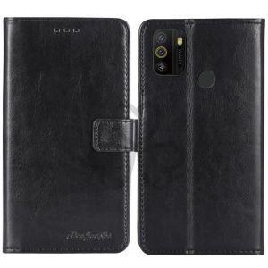 TienJueShi Classique Coque Antichoc en cuir PU Cover Case Housse pour Logicom Solar 6.517 inch Étui Couverture Noir