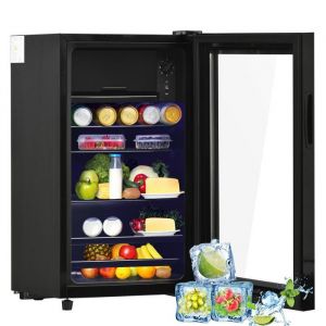 R&eacute;frig&eacute;rateur Congelateur 76 Litres (6L+70L) R&eacute;frig&eacute;rateur 【V&eacute;rifiez les Dimensions】 &Eacute;tag&egrave;res R&eacute;glables Frigo &Eacute;clairage LED