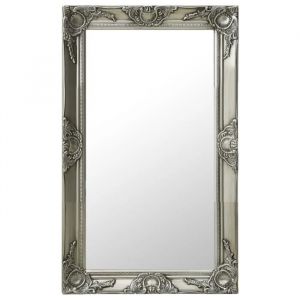 mengyyshop Miroir mural style baroque 50x80 cm Argenté 92431