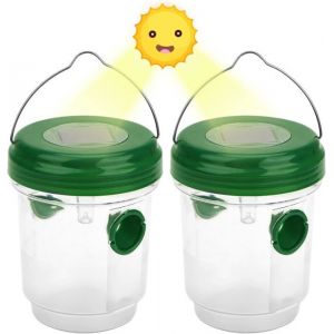 Piège à guêpes à énergie solaire 2 pièces avec lumière LED pièges à insectes piège à insectes piège à miel abeilles frelons