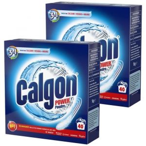 Lot de 2 Poudres 3 en1 Anticalcaire Nettoyant Lave-Linge - 40 Lavages