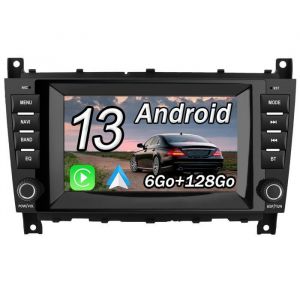 AWESAFE 7 Autoradio 4G Android 13 6Go+128Go pour Mercedes-Benz Classe C Classe CLC W203 (2008-2010) Classe CLK W209 (2005-2011)