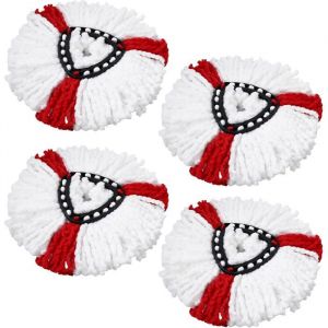 Lot de 4 T&ecirc;te de Balai Serpill&egrave;re Vadrouille Remplacement 2 en 1 en Microfibre Serpill&egrave;re pour Vileda Turbo 2en1 EasyWring & Clean
