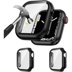 Coque de protection Blackview pour Apple Watch S7 S8 41mm avec verre trempé intégré - Noir