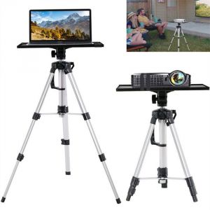 Trépied pour Projecteur Support Videoprojecteur Photographie en Aluminium Réglable de 53-136cm avec Plateau