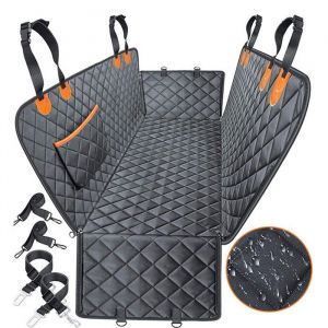 Couverture pour chien pour si&egrave;ge arri&egrave;re de voiture avec fond rigide - Housse de si&egrave;ge auto - Couverture pour chien 137 x 147 cm