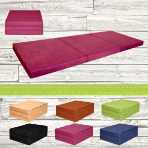 Matelas dappoint pliant - FORTISLINE - 180x65x7 cm - Prune - 1 place - 7 cm dépaisseur