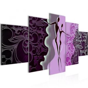 Runa art Tableau Décoration Murale Figurines Art Abstrait 200x100 cm - 5 Panneaux Deco Toile Prêt à Accrocher 301551a