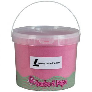 GT CATERING - Sucre pour barbe à papa goût fraise - 5 kg - Fabriqué en France