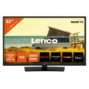 Lenco LED-3263BK (V2) - 32 Smart TV Android avec adaptateur voiture 12&nbsp;V noir