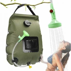 Sac de Douche Solaire Camping Solaire Sac de Douche Portable 20L Ext&eacute;rieur Sac &agrave; Eau Pliable avec Commutable T&ecirc;te de Douche