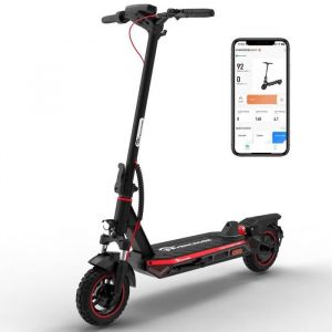 EVERCROSS TECH A1 Trottinette Électrique Adulte Pliable 10 500W 3 Mode Vitesses et Amortisseurs Écran LED Bluetooth APP Rouge