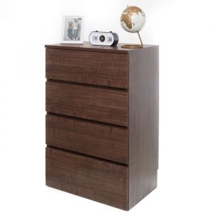 Iris Ohyama Chiffonier Buffet Meuble Commode Multifonction 4 tiroirs - WCH 590- Marron - L39 x P59 x H88 cm