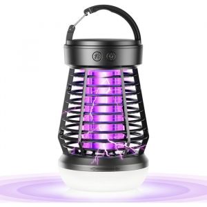 Lampe Anti Moustique Mouche avec LED Lumi&egrave;re Camping UV Tueur Insecte &Eacute;lectrique 2000mAh USBRechargeable pour Int&eacute;rieur Ext&eacute;rieur