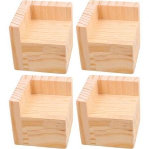 Rehausseurs de pieds de meubles - Lot de 4 - Rehausseurs de pieds de meubles - Rehausseurs de lit - Bois - Forme en L - Accessoires
