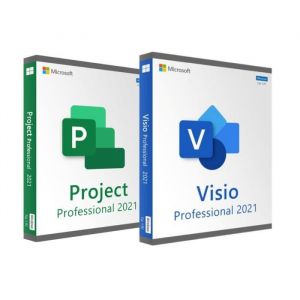 Logiciels - Microsoft - Visio + Project 2021 - Licence &agrave; vie - T&eacute;l&eacute;chargement instantan&eacute; - Windows 10