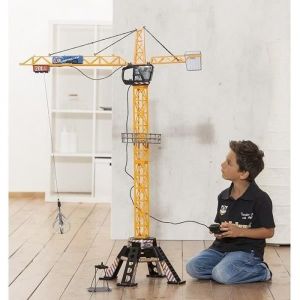 Grue filoguid&eacute;e 120cm - DICKIE TOYS - Travaux publics - Tourne &agrave; 350&deg; - Accessoires inclus