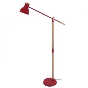 TOSEL Lampadaire liseuse 1 lumi&egrave;res - luminaire int&eacute;rieur - acier rouge - Style inspiration nordique - H170cm L80cm P80cm