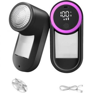 Rasoir Anti BoulocheAnti-Bouloche Vetement Rechargeable avec &Eacute;cran LED&T&ecirc;te &agrave; 6 Lame Fraise &agrave; Peluche Rasoir de Peluche &agrave; 3