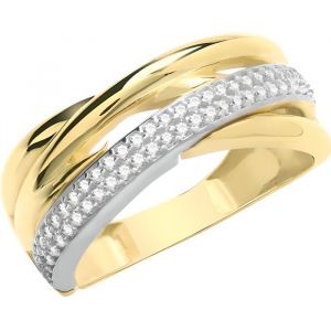 Bague Crossover Femme Or 375-1000 avec Oxyde de Zirconium 44916