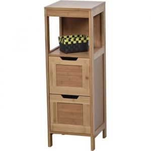 Meuble de salle de bain en bambou - MADE IN NATURE - Meuble sous vasque - Marron - Aspect bois - A poser au sol
