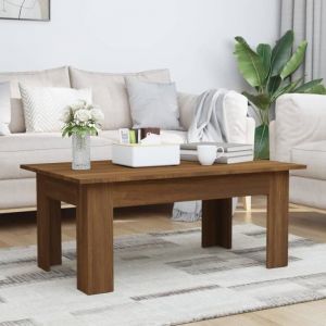 Table basse - ESTINK - 100x60x42 cm - Chêne marron - Bois dingénierie - Design contemporain