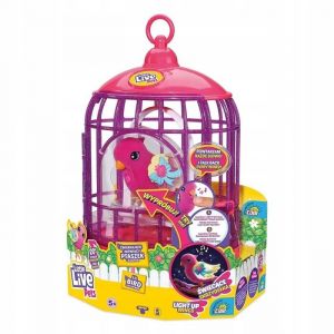 Oiseau Interactif en Cage - COBI - Little Live Pets - Rose - Ailes Lumineuses - Sons dOiseaux