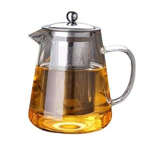 ETO- théières Théière en verre avec filtre amovible en acier inoxydable théière en fleurs et à feuilles art lutrin Comme montré