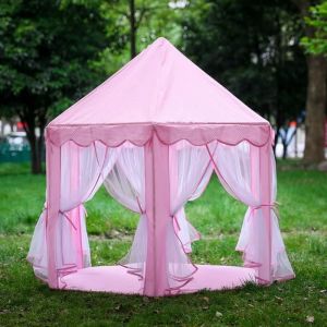 Tente Enfant Ch&acirc;teau Princesse - LESHP - Rose - 140 * 135cm - Pour filles de plus de 3 ans
