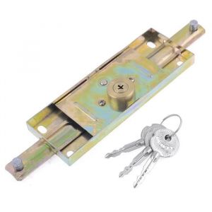 Serrure de volet roulant - SOURCING MAP - Bicolore Doré - 23 cm - 3 clés - Métal